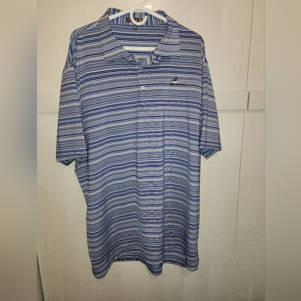 Preowned Peter Millar XXL summer comfort Polo blue and white striped